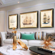 现代轻奢装饰画客厅沙发背景墙挂画简美卧室餐厅帆船壁画欧式复古