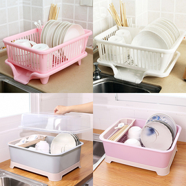 厨房放碗架塑料用品沥水滴水碗碟架碗筷收纳置物架收纳盒收纳篮