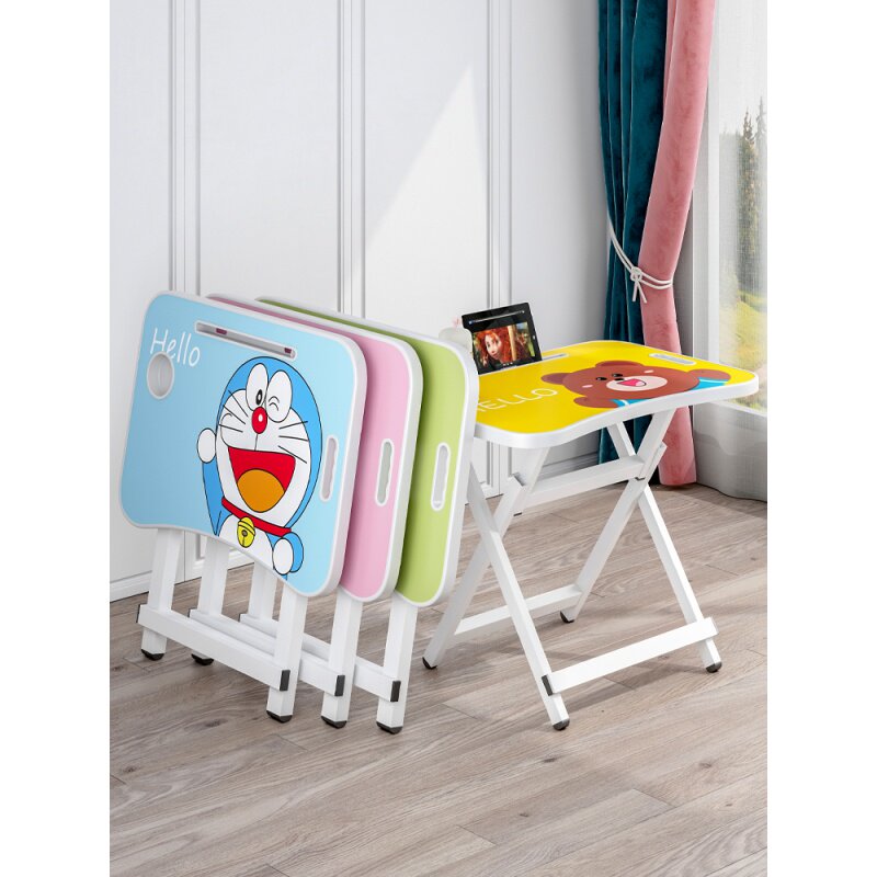 便携式儿童学习桌椅套装家用卡通可折叠书桌小学生写字桌简易课桌