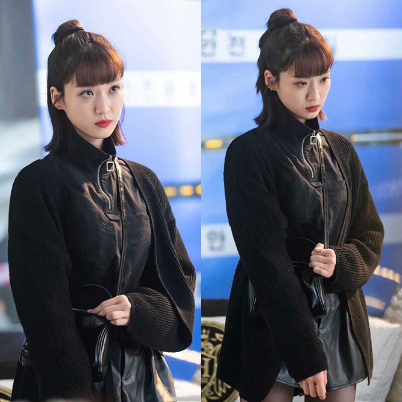 (今日10折)顶楼3韩智贤周锡京同款黑色毛衣针织衫韩