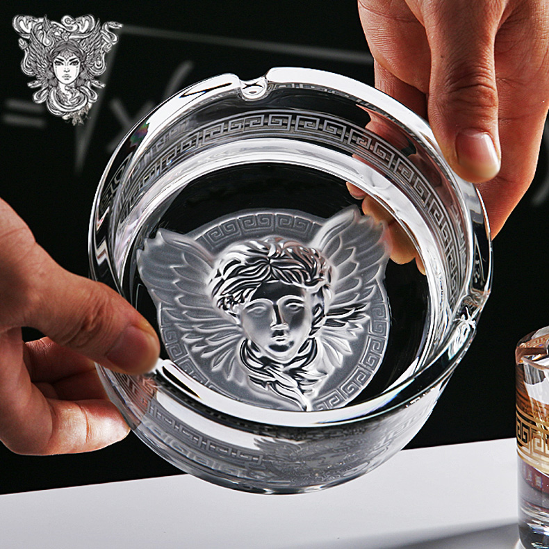 欧式创意水晶玻璃烟灰缸家用大小号烟