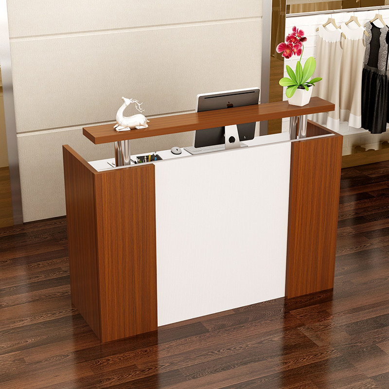 收银台柜台简约现代接待台超市服装店饭店商场1.2米1米吧台桌前台