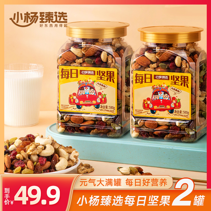 小杨臻选每日坚果500g*2罐装小杨哥甄选混合坚果干果仁零食旗舰店