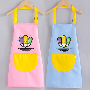 儿童围裙小孩宝宝吃饭绘防水卡通画罩衣幼儿园画画美术定制印logo