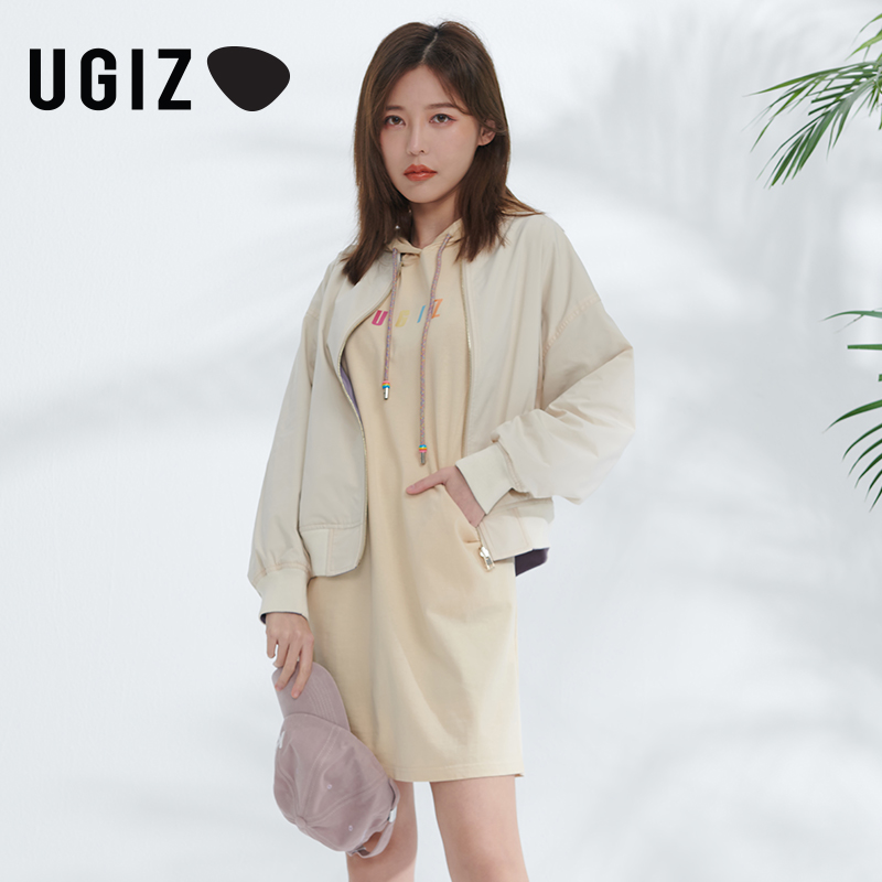 UGIZ秋季新品韩版女装休闲时尚潮流个性双面棒球服女UCUE601