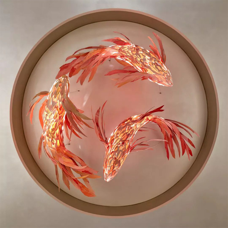 鱼灯吊灯中式餐厅饭店火锅店鱼造型灯酒店会所大堂鱼形装饰鲤鱼灯