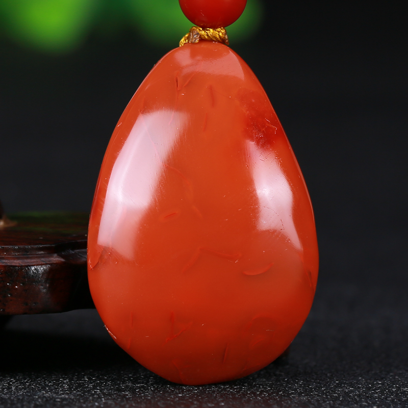 【19.00g】精美锦红 南红玛瑙 观音 挂件