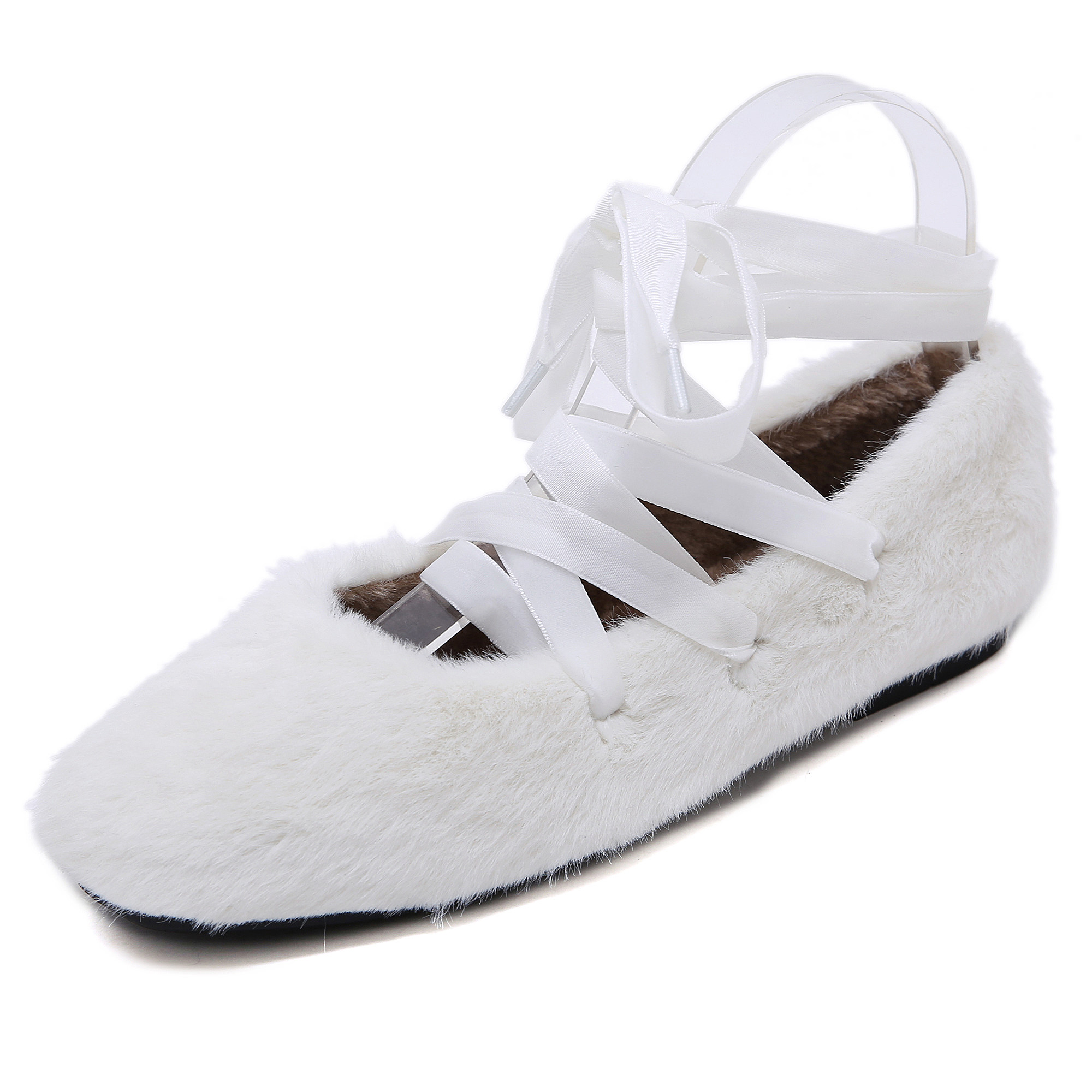 韩版网红卷毛毛鞋女秋冬2020仙女懒人一脚蹬平底羊羔毛棉鞋