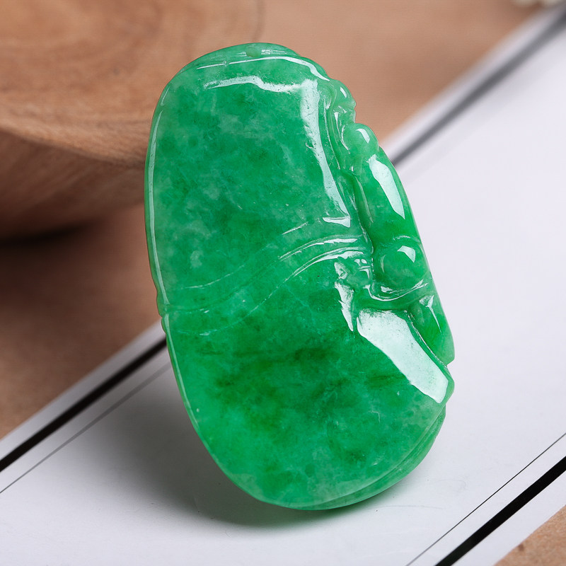 天然a货翡翠浅绿色节节高吊坠7.12克