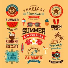 25组EPS夏天假期热带沙滩海报设计矢量素材唯美清新设计素材