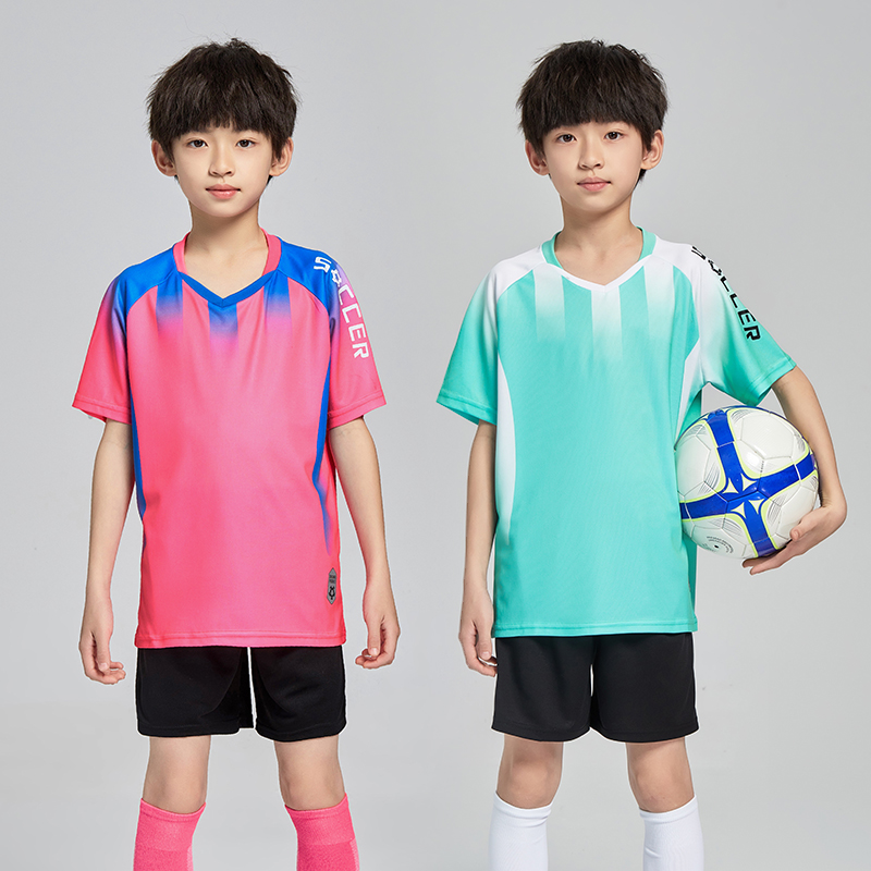 中小学生足球服套装夏季速干足球训练服跑步运动短袖儿童球衣印字