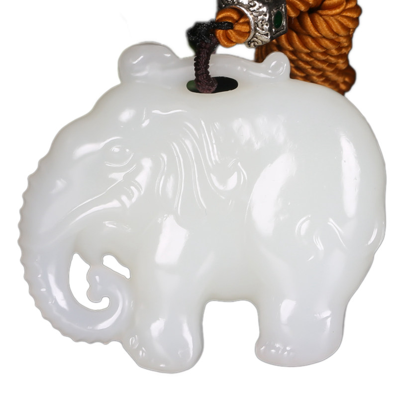 海派玉雕大师 崔哲豪和田玉 白玉 【太平有象】 挂件78.63克