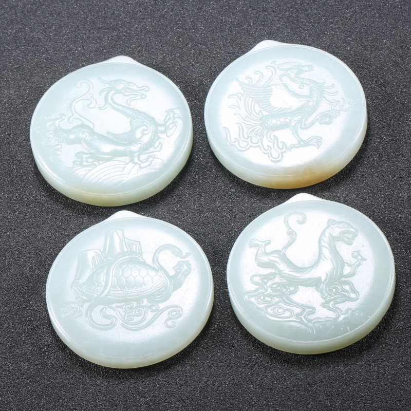 【朱雀玄武】珍选收藏 和田玉四大神兽挂件 229克 - 拍卖