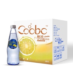 酷波玻璃瓶装充气天然矿泉水（柠檬味）330ml*6/箱