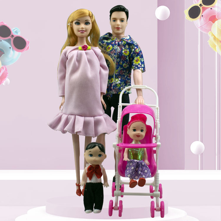 抖音同款怀孕的芭比洋娃娃大肚子孕妇生小孩生宝宝女孩玩具套装