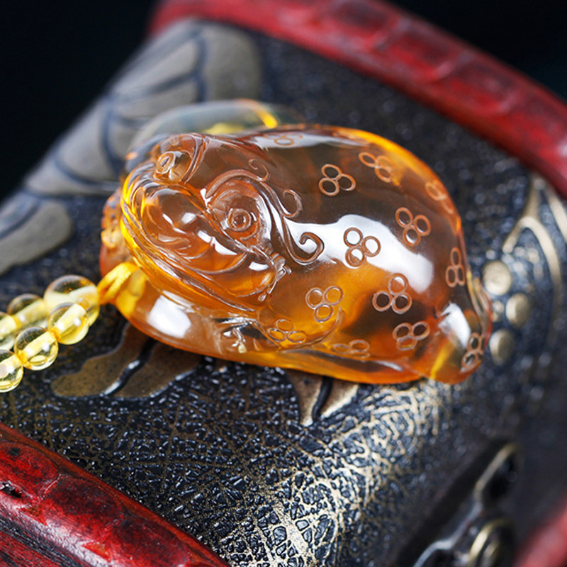 19.46克(含链)【灵蛙】精美琥珀吊坠纯天然高品质形色佳美