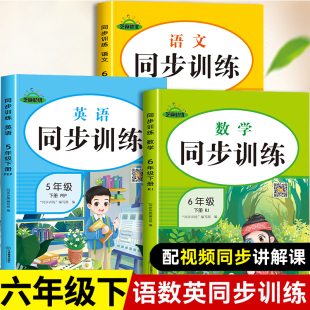 六年级下册练习册语文数学英语同步训练人教版 小学6下学期专项练习题教材课本试卷测试卷全套课时作业本总复习资料一课一练语数英