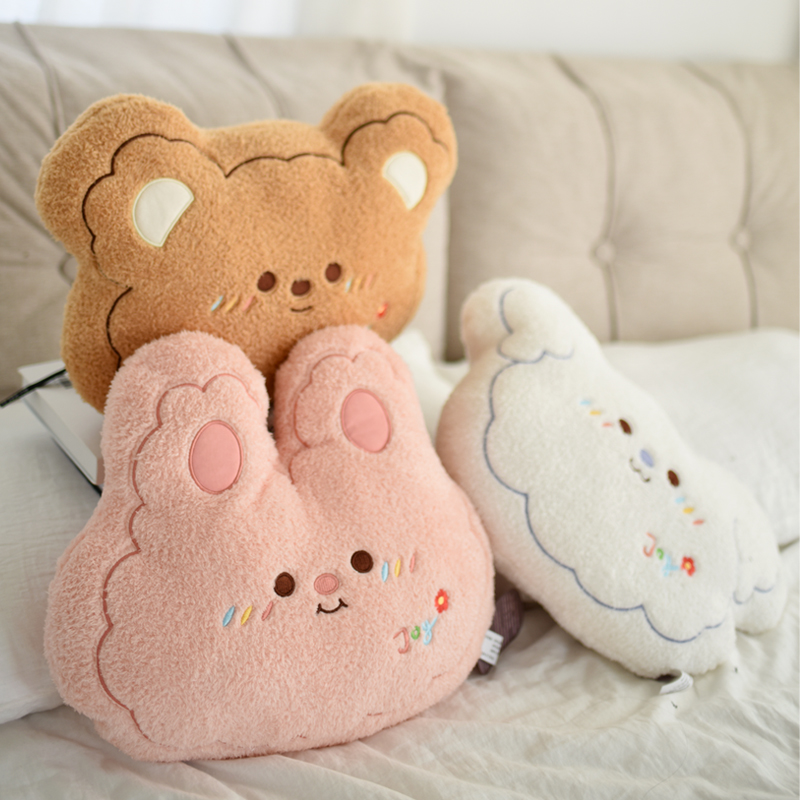 泡芙动物兔熊抱枕安抚毛绒玩具沙发靠