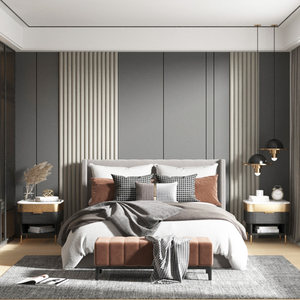 床头背景墙硬包弧形图片