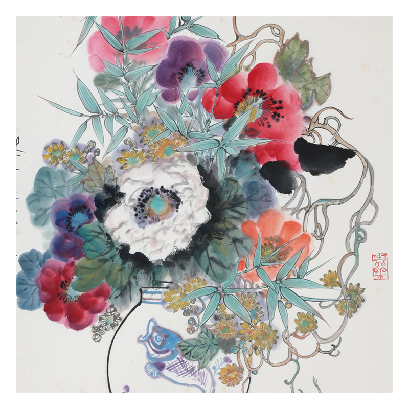 汪大文《瓶花》