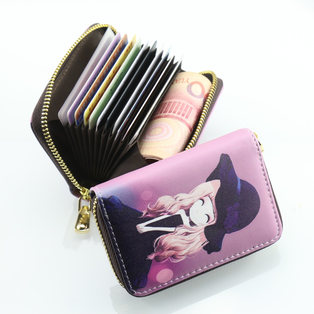 一折卡包女式 韩国可爱 个性 简约_风琴卡包女士简