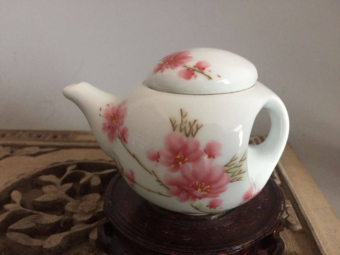 70年代7501水点桃花茶壶茶具古玩古董收藏仿古瓷器旧货