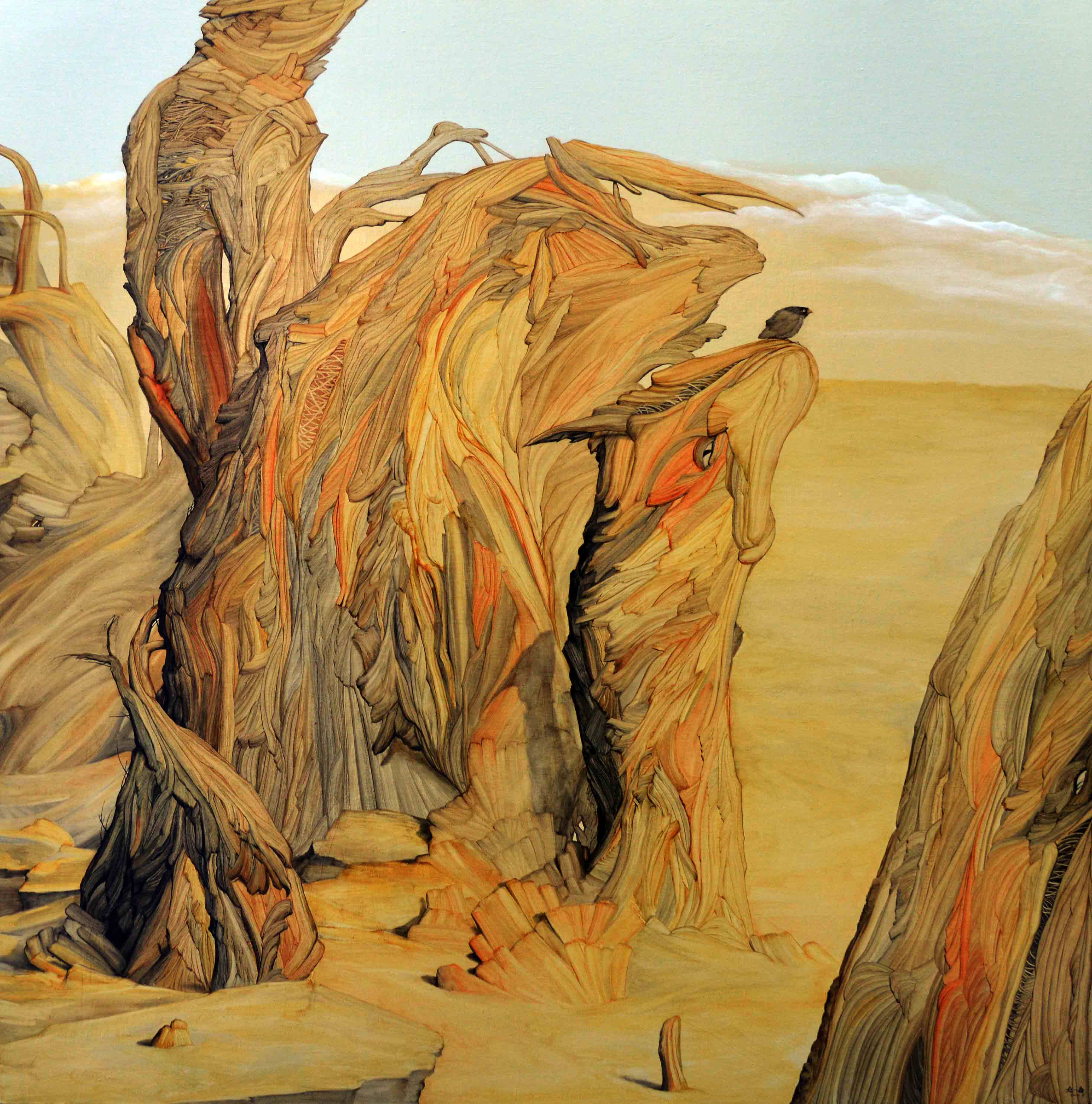 赵一鑫油画作品《胡杨系列之驼》