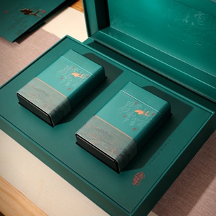 定制绿茶包装盒空礼盒明前龙井茶叶盒子半斤装铁盒茶叶礼盒装空盒