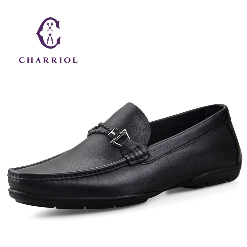 charriol夏利豪男鞋商务套脚皮鞋男舒适休闲鞋软皮上班鞋21r5069