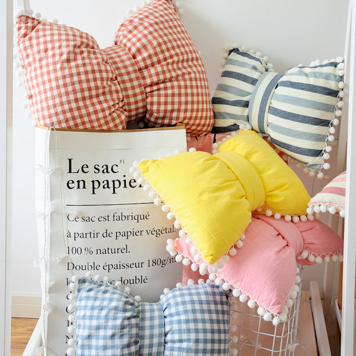 ins Sphere bow Pillows Home Hearts Cushion chair cotton material Pillow decorate Pillows Containing corein the Home Fabric , Pillow/Pillow category - from Buy2taobao.com to provide professional Taobao agent buy service