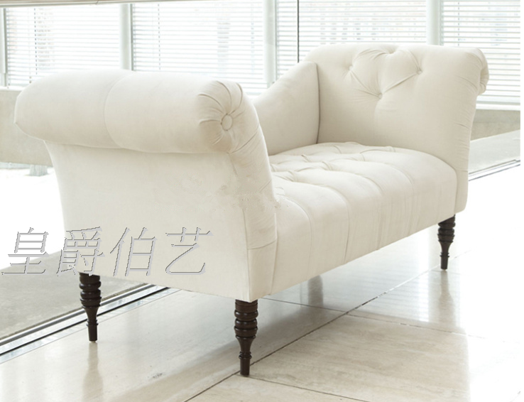 欧式布艺白色双人沙发后现代贵妃椅休闲软包沙发厂家直销