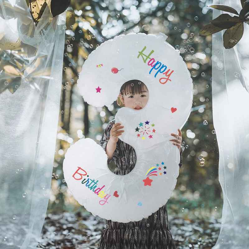 数字气球ins风生日装饰场景布置女孩3周岁派对网红生日拍照道具