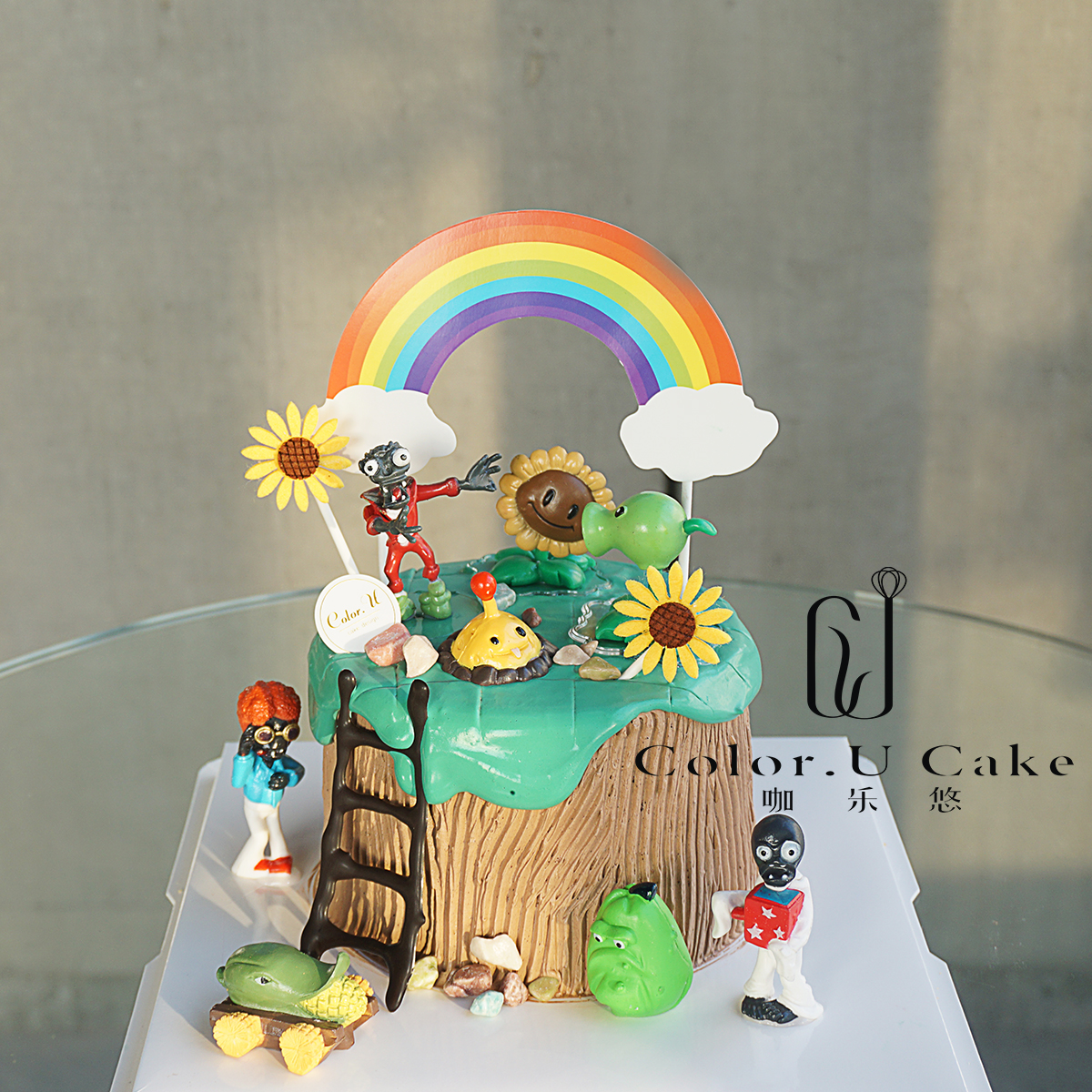 热销植物大战僵尸蛋糕_经典游戏主题 植物大战僵尸生日蛋糕 儿童成人