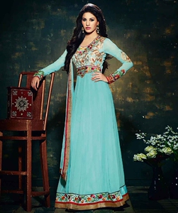 欣赏以售印度三件套装礼服纱丽真丝绣花重工楞哈婚纱宴会品质绿色