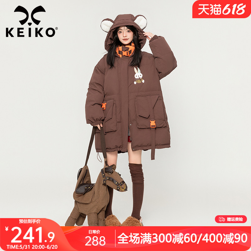 KEIKO 酷感工装风棉服外套女中