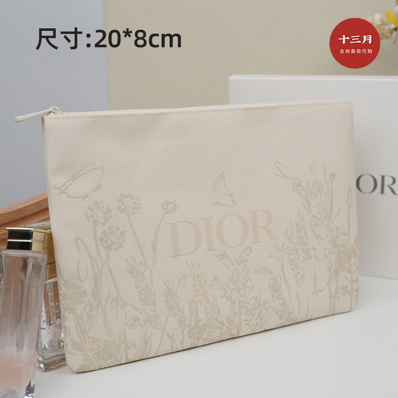 专柜正品 Dior/迪奥 帆布印花化妆包 时尚手拿包 外出便携收纳