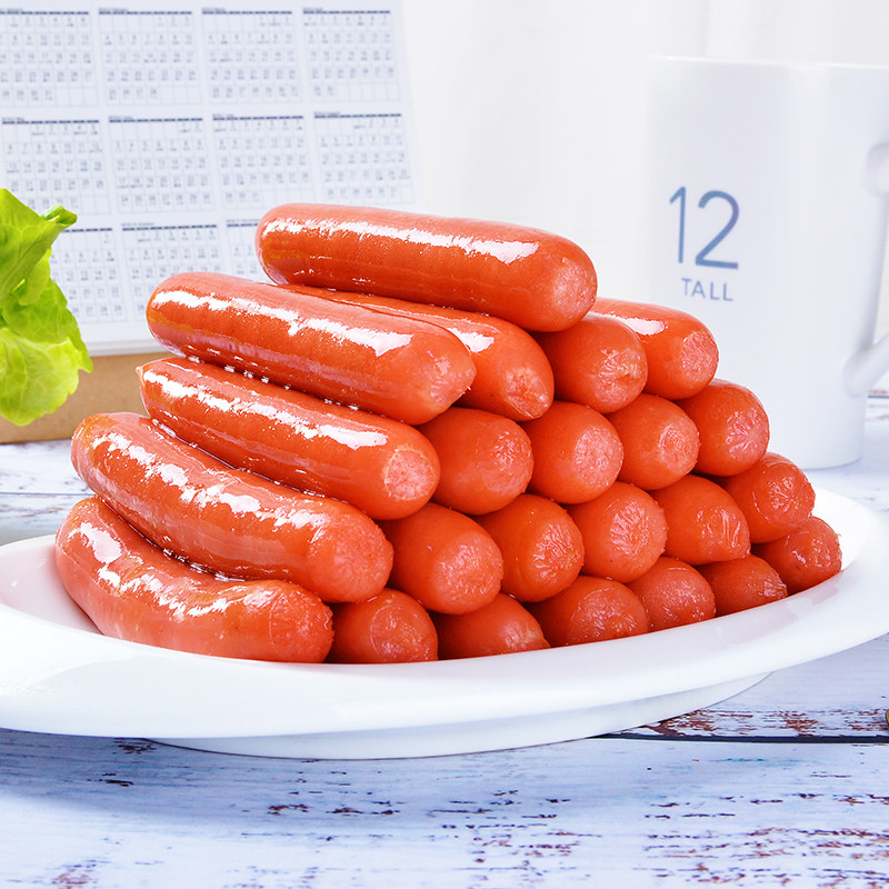 热狗肠手抓饼烤香肠台湾风味热狗冷冻生烤肠台式小烤肠50根