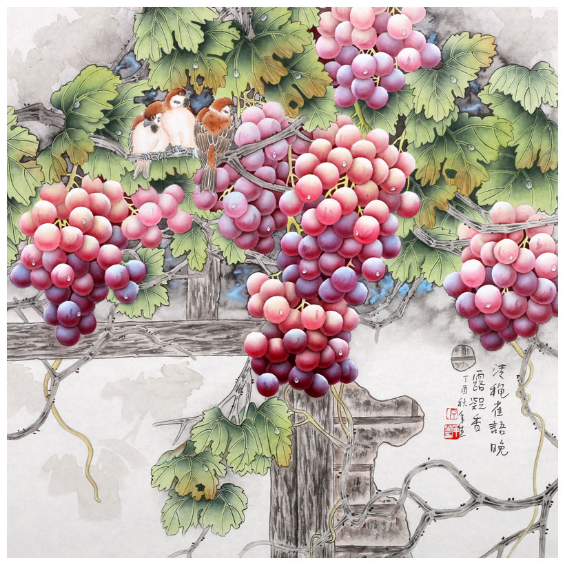 李年生《清秋雀语》工笔精品 当代著名画家