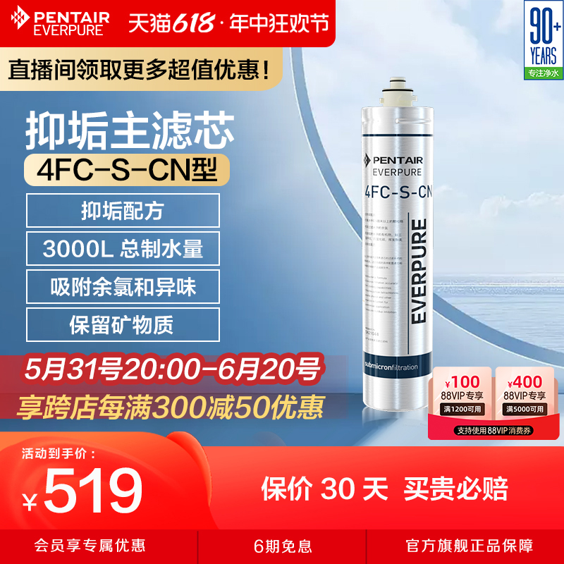 爱惠浦主滤芯净水机抑垢耗材矿物质直饮家用净水器配件4FC-S