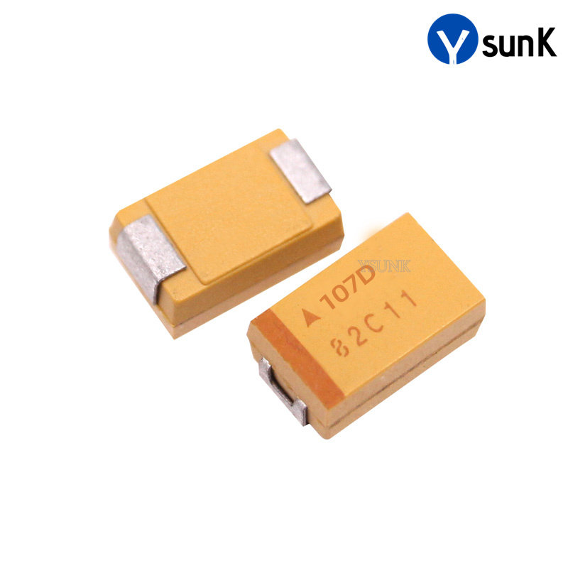 贴片钽电容107d 100uf 20v d型7343/2917 10%    极性胆电容