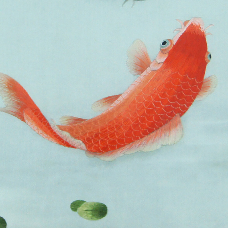 苏绣 新年年货 装饰画《锦鲤》