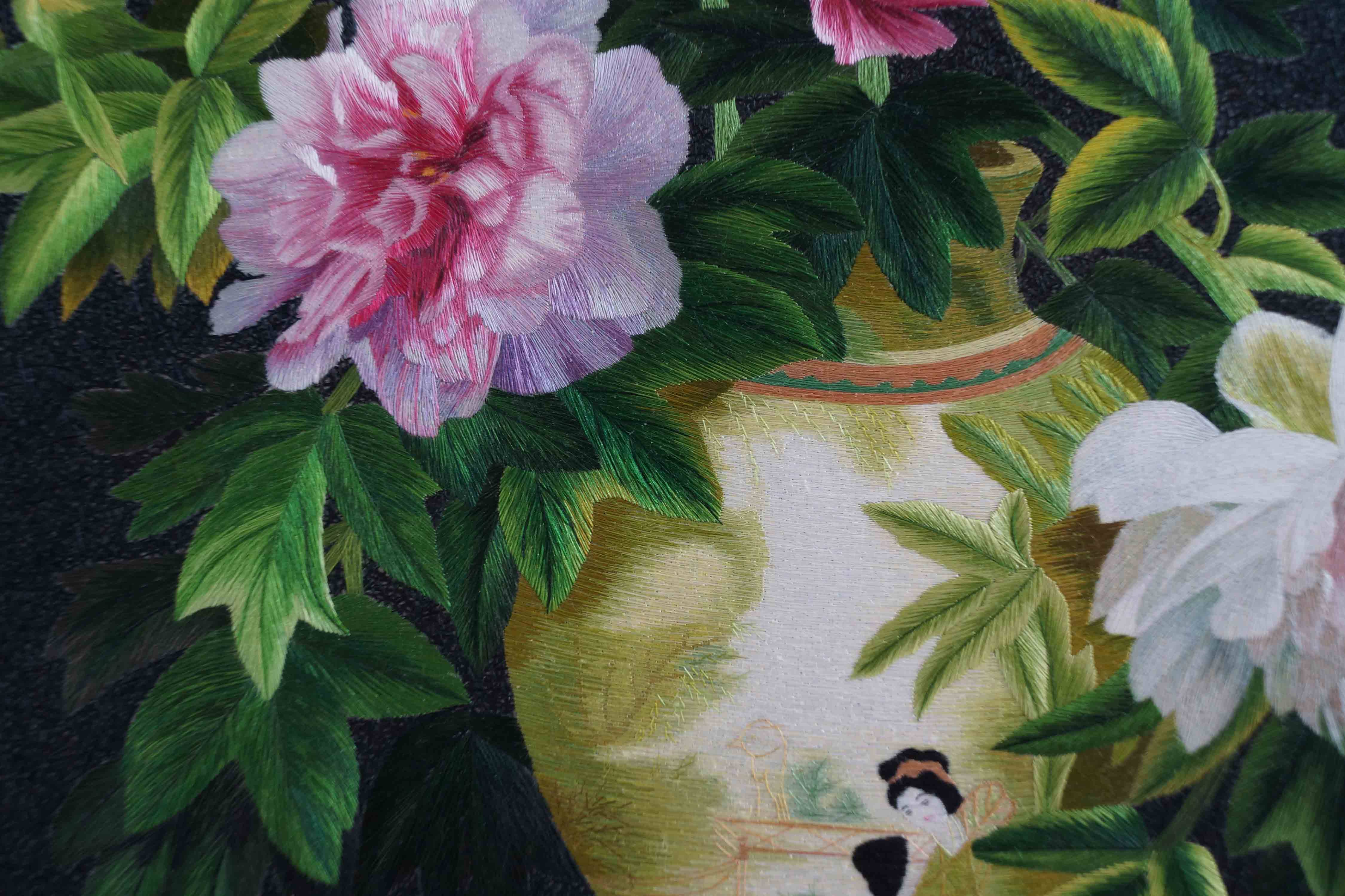 苏绣《静物花》单面绣 - 拍卖