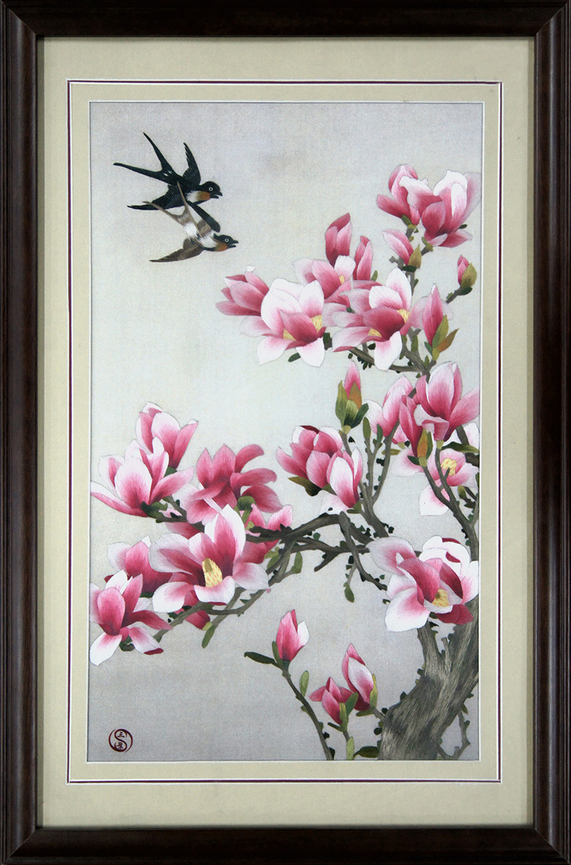 魅力苏绣文化刺绣专场 苏绣 单面绣 装饰画《玉兰花鸟 进入该拍品