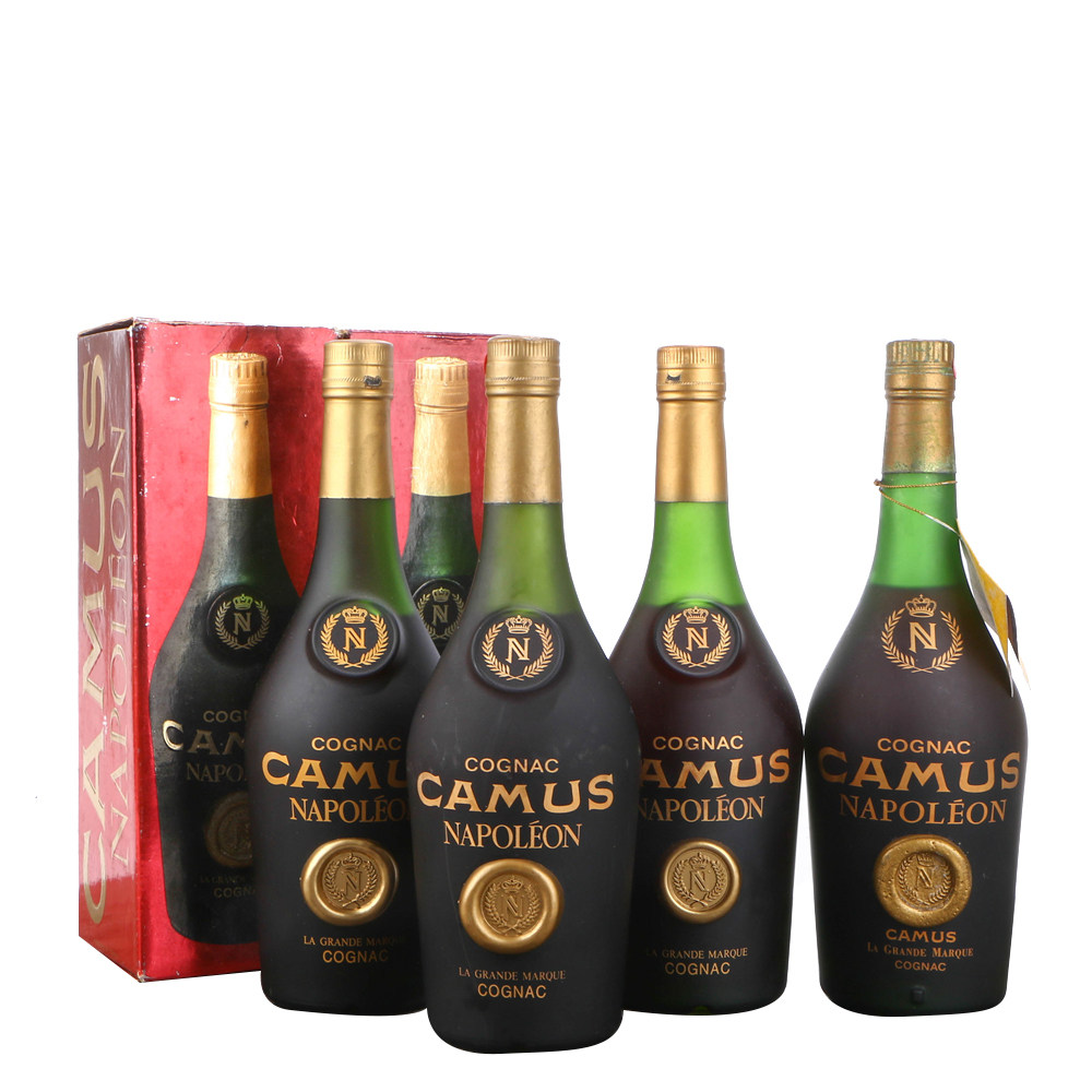 66/70年代红盒卡慕拿破仑干邑白兰地40度700ml4瓶老洋酒收藏