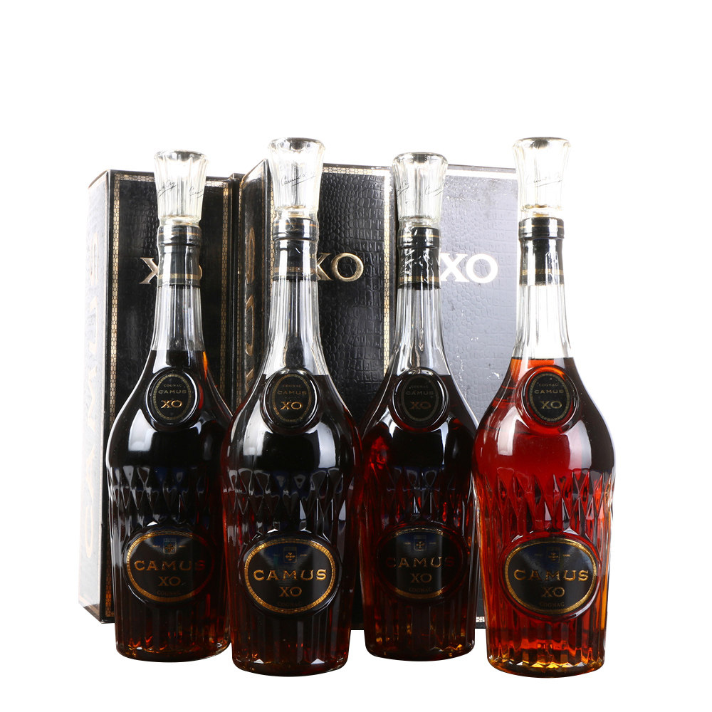 【即刻拍】80年代卡慕金花xo干邑白兰地40度700ml*4瓶老洋酒拍卖