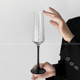 趣皿 郁金香小号黑杆玻璃香槟杯家用创意高脚起泡酒杯轻奢甜酒杯