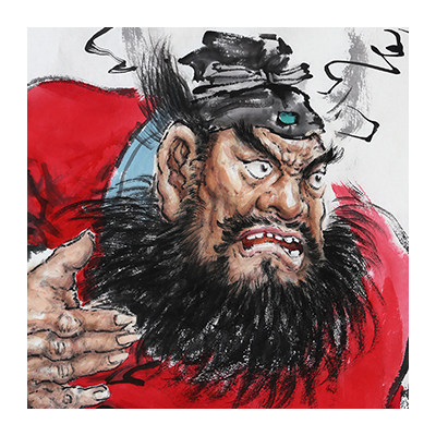 时育林《钟馗》北京美术家协会会员 136x68cm 墨华斋4854