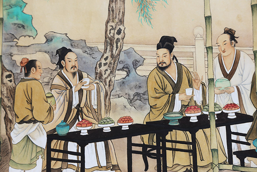 八尺 陈苏《唐人茶会图》副教授 中美协会员 墨华斋