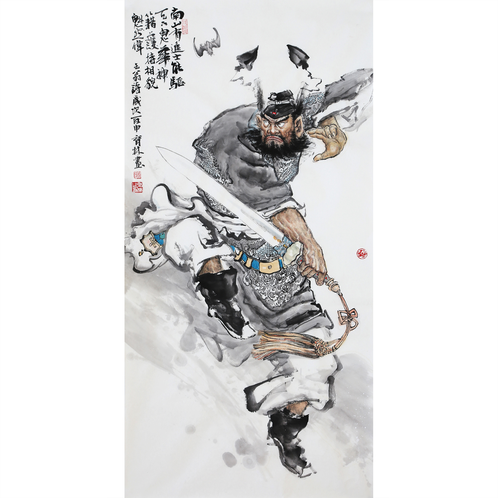 时育林《南山有进士》北京美术家协会会员 136x68cm 墨华斋4536