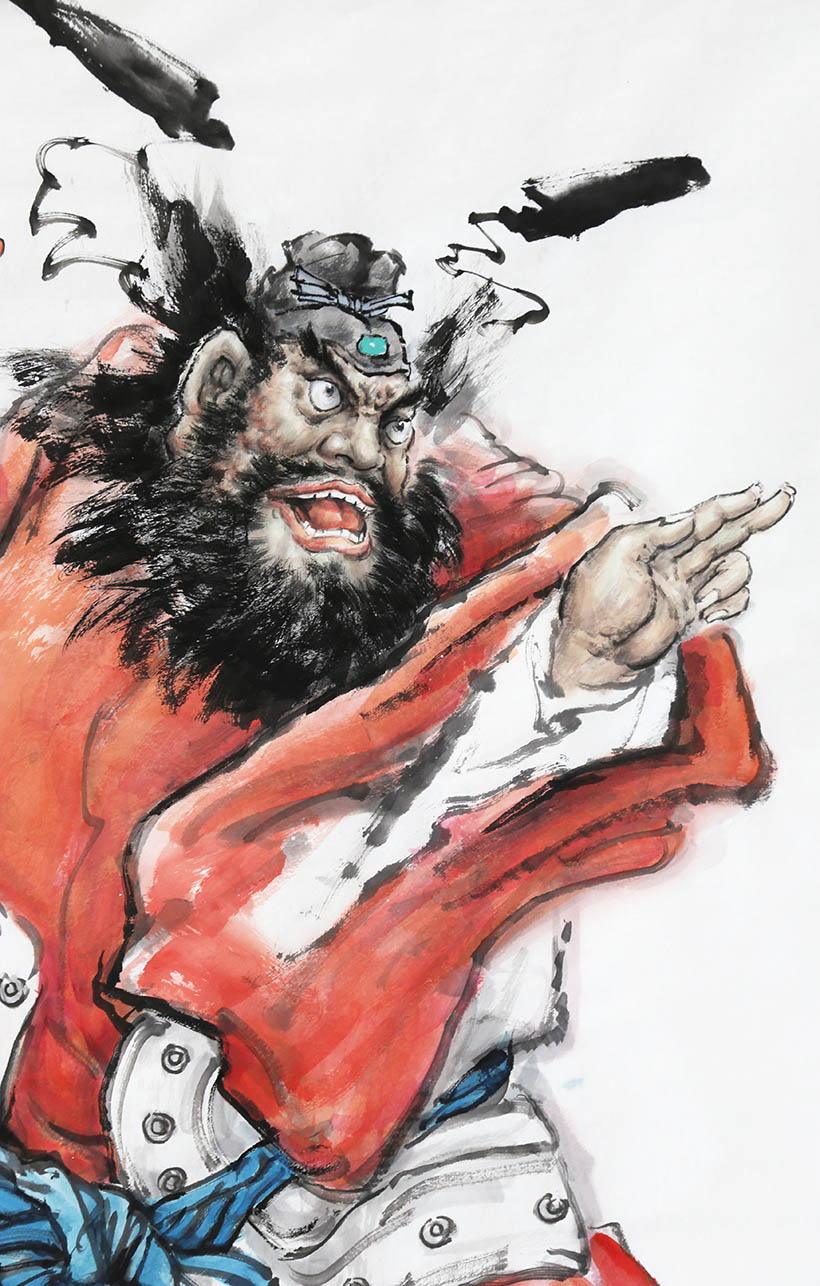 时育林《钟馗神威》北京美术家协会会员 墨华斋7905